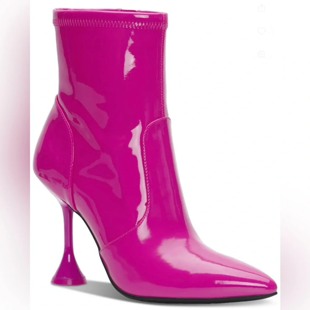 BRAND NEW INC Pink Comfort Ibrina Pointed Toe Sculpted Heel Dress Boots 7N - Picture 1 of 2